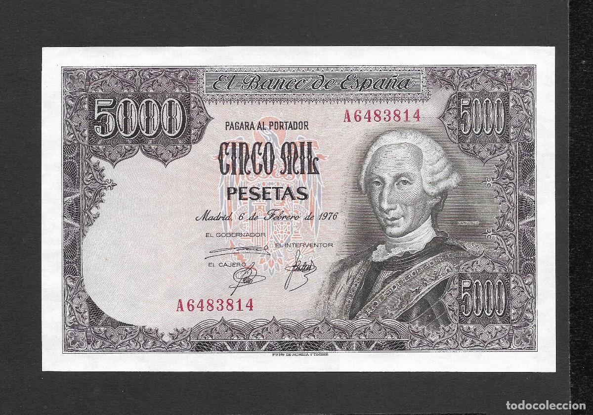 Billetes espa&ntilde;oles: 5000 PESETAS 1976 SERIE A S/C-