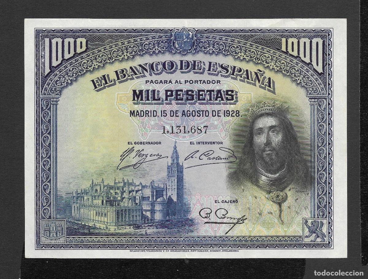 Billets espagnols: 1000 PESETAS 1928 SIN SERIE EBC+