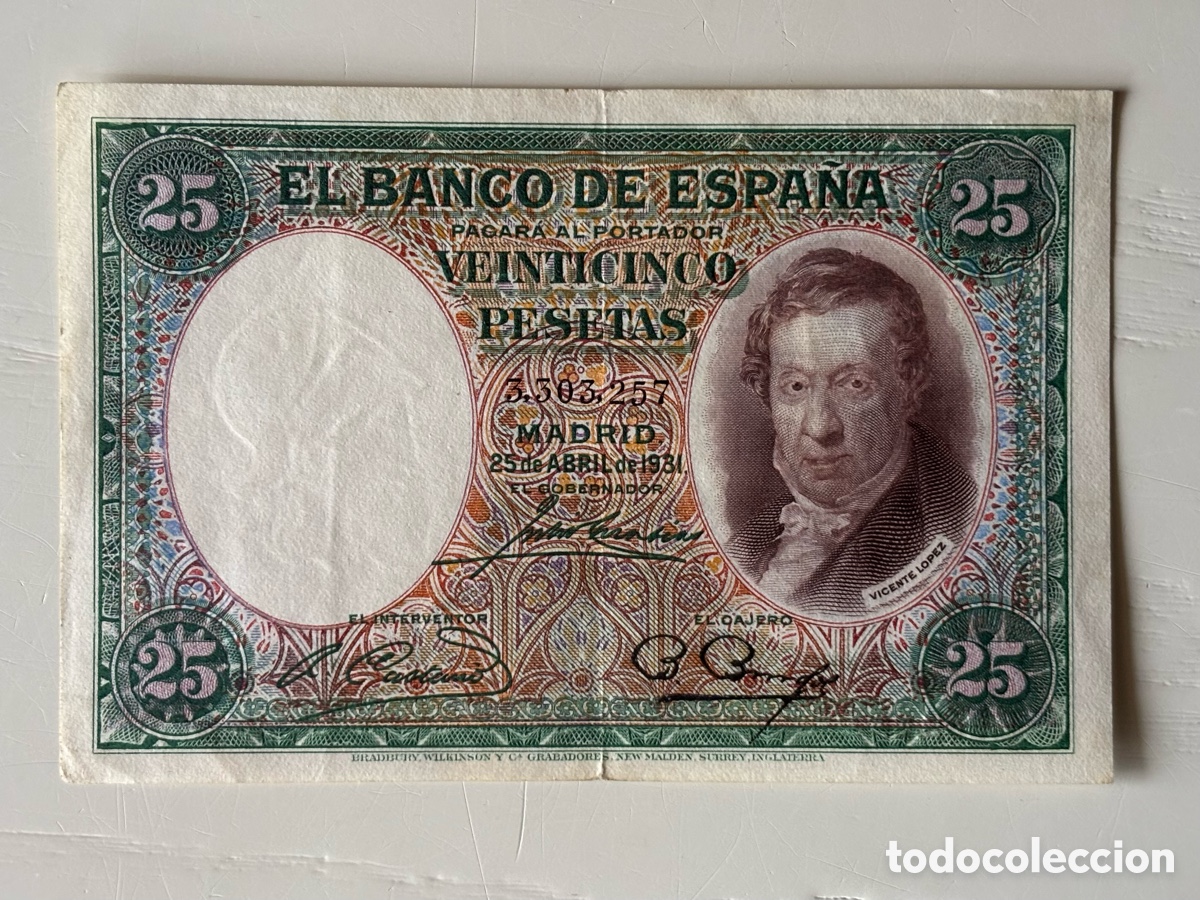 Billetes espa&ntilde;oles: Billete 25 pesetas 1931