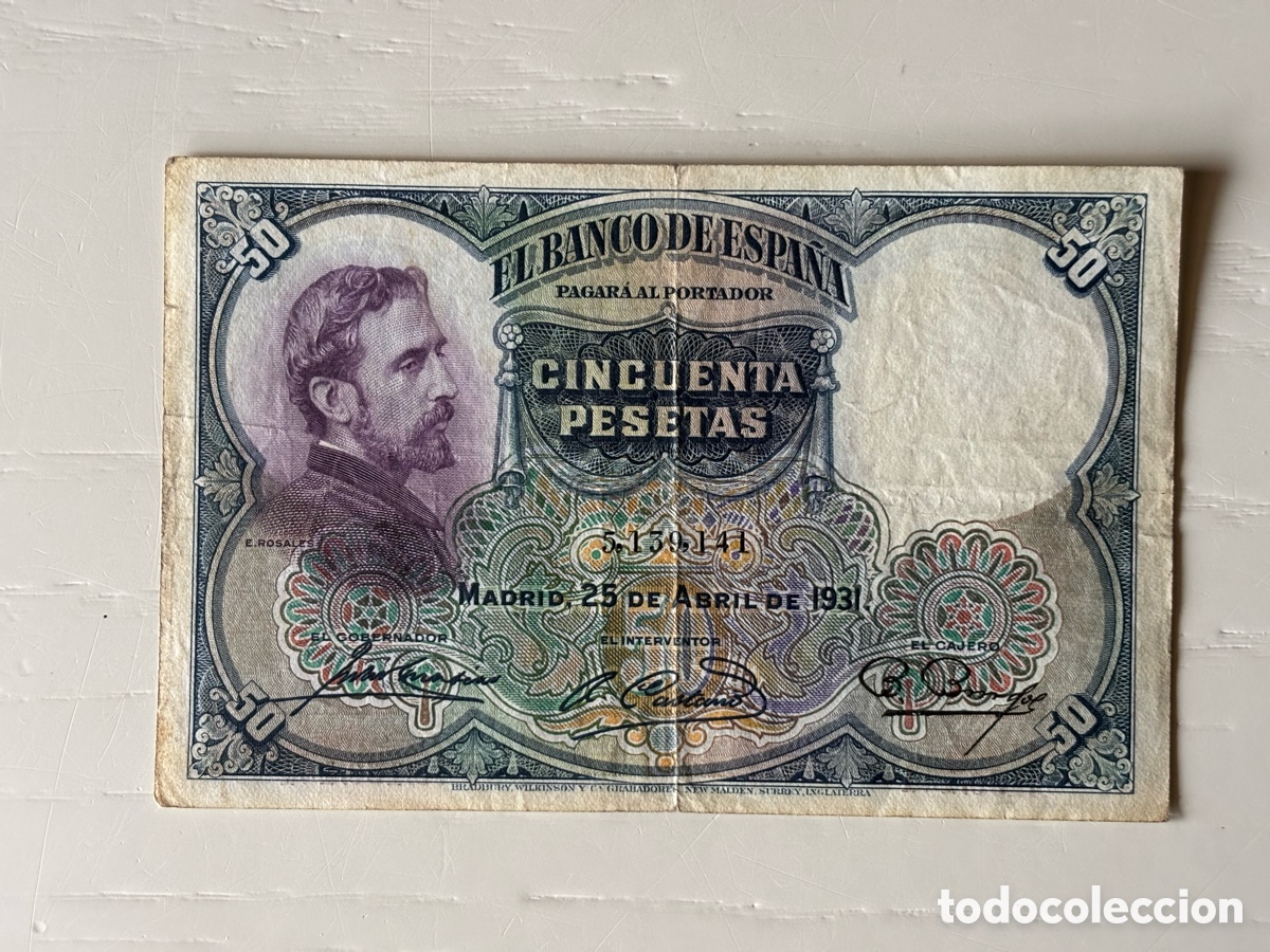 Billetes espa&ntilde;oles: Billete 50 Pesetas 1931