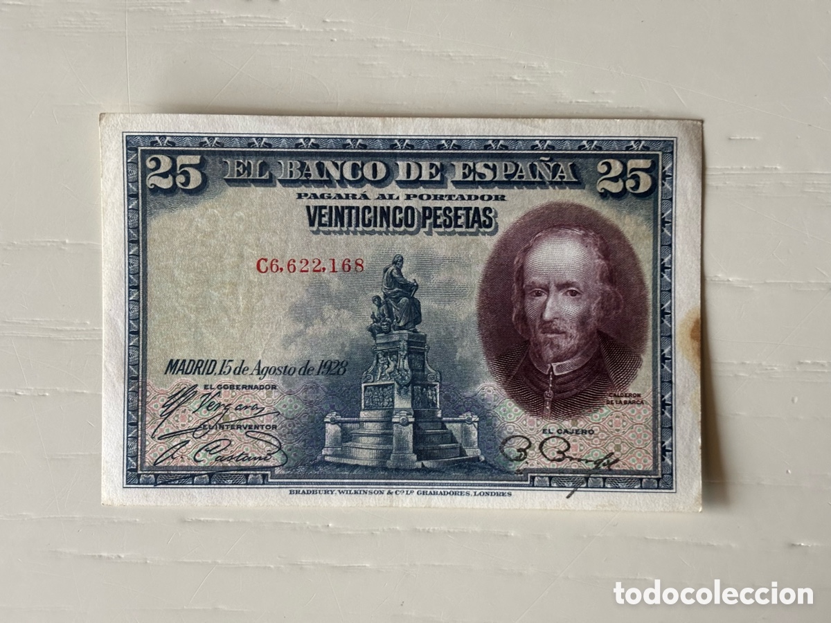 Billetes espa&ntilde;oles: Billete 25 Pesetas 1928