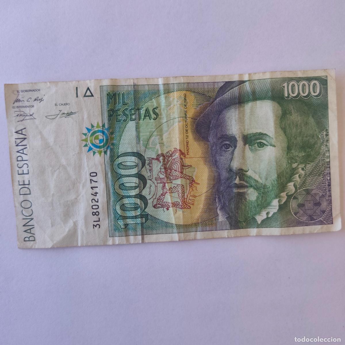 Billetes espa&ntilde;oles: Billete de 1000 pesetas - Hern&aacute;n Cort&eacute;s - 1992 3L8024170