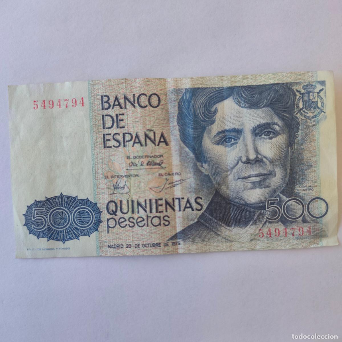 Billetes espa&ntilde;oles: BILLETE DE 500 QUINIENTAS PESETAS, ROSALIA DE CASTRO, OCTUBRE 1979 5494794