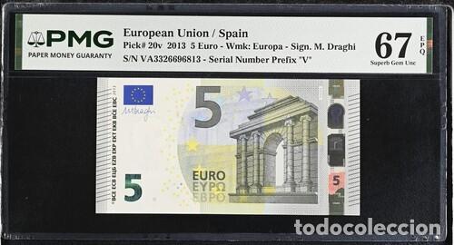 Billetes espa&ntilde;oles: ESPA&Ntilde;A * BILLETE 5 EURO 2013 * PMG-67 EPQ (IC-1675)