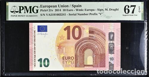 Billetes espa&ntilde;oles: ESPA&Ntilde;A * BILLETE 10 EURO 2014 * PMG-67 EPQ (IC-1676)