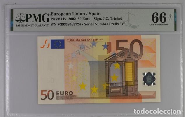 Billetes espa&ntilde;oles: ESPA&Ntilde;A * BILLETE 50 EURO 2002 * PMG-66 EPQ (IC-1678)