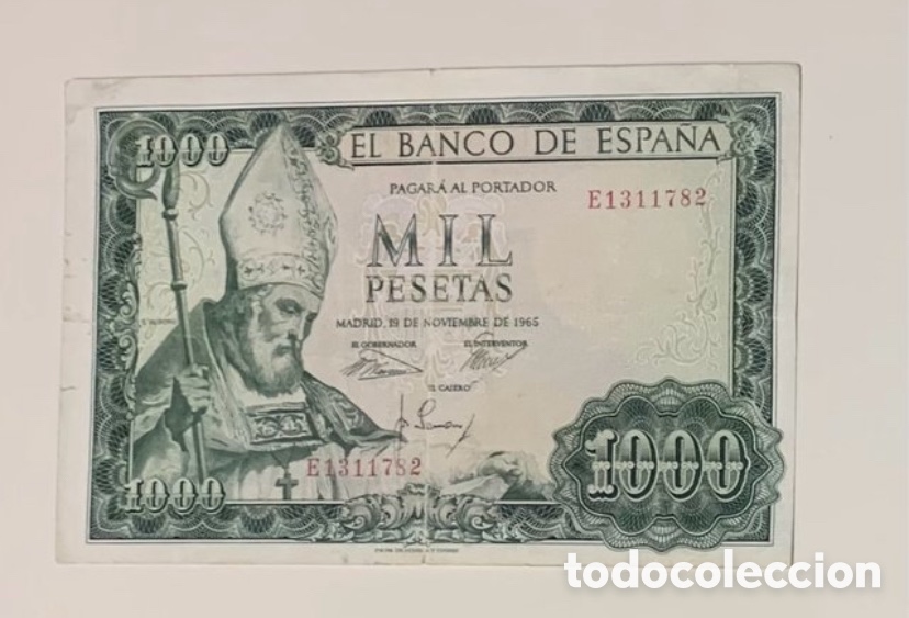 Billetes espa&ntilde;oles: Billete de 1000 pesetas del banco de Espa&ntilde;a de 1956