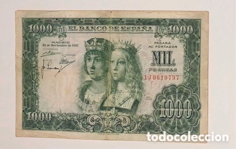 Billetes espa&ntilde;oles: Billete de 1000 pesetas del banco de Espa&ntilde;a de 1957