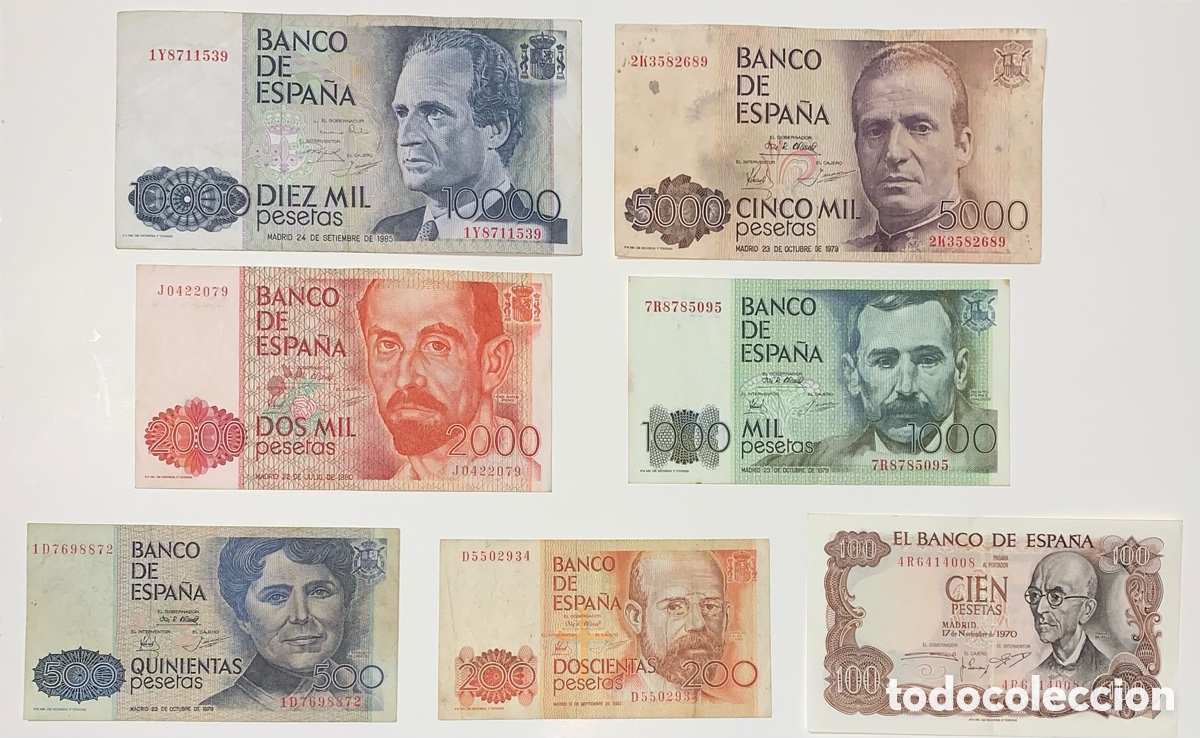 Billetes espa&ntilde;oles: Los billetes de nuestra infancia. A&ntilde;os 80