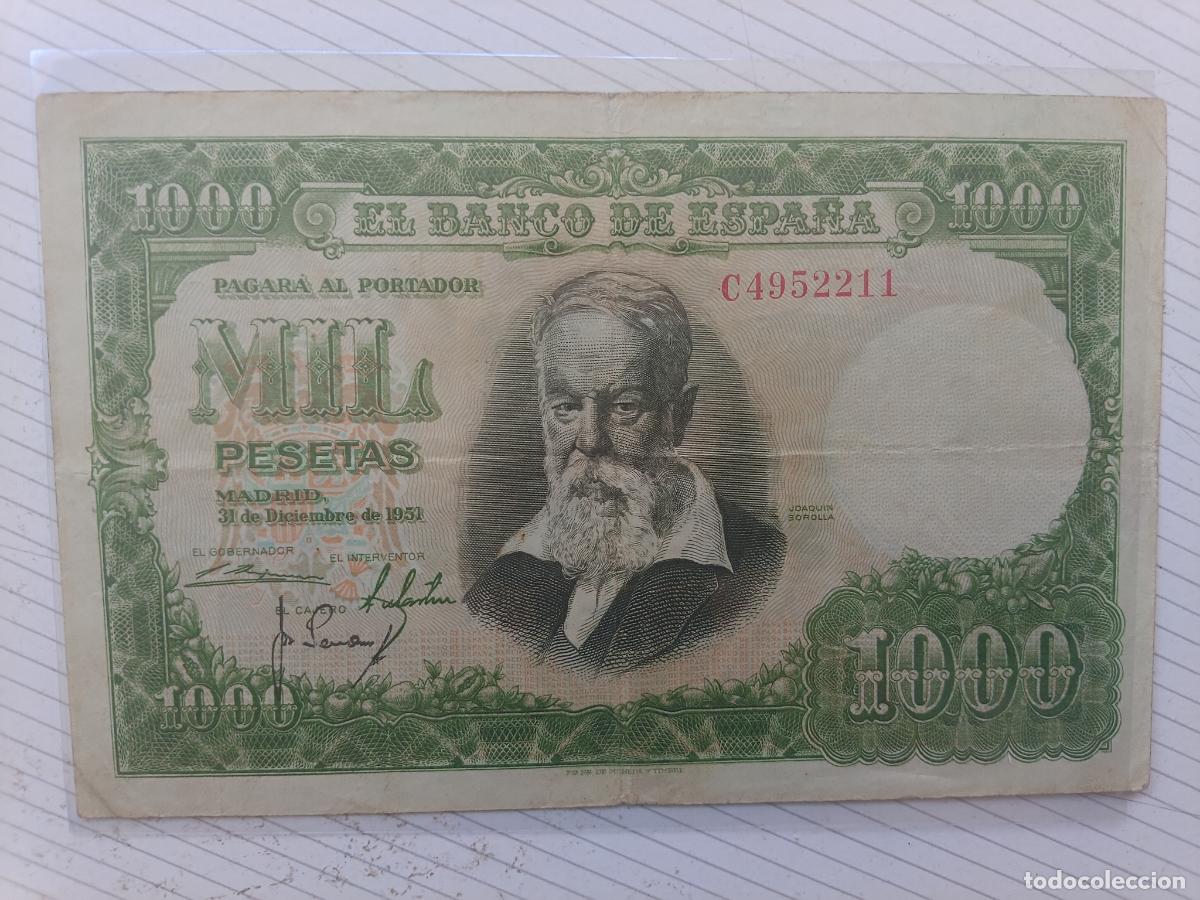 Billetes espa&ntilde;oles: 1000 pesetas de 1951 MBC