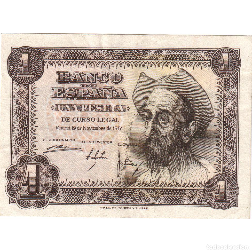 Billetes espa&ntilde;oles: [#1233945] Espa&ntilde;a, 1 Peseta, 1951-11-19, MBC+