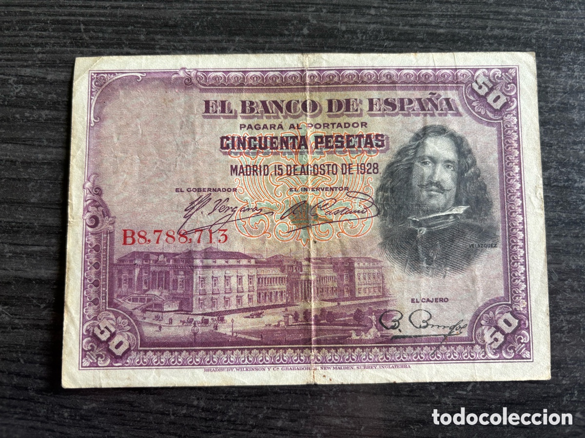 Billetes espa&ntilde;oles: 50 Pesetas 1928 Vel&aacute;zquez - Banco de Espa&ntilde;a