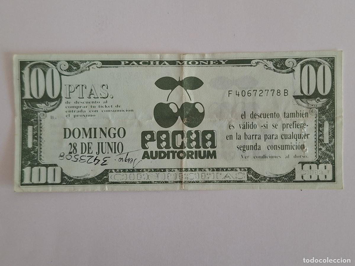 Notas espanholas: BILLETE 100 PTAS. REPROBUCCION PROPAGANDA PUBLICIDAD DISCOTECA PACHA VALENCIA RV