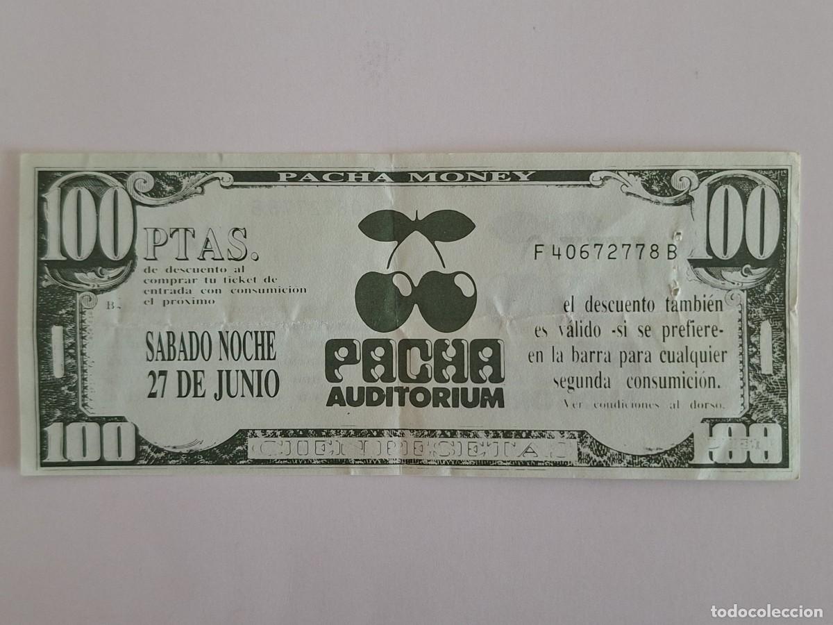 Notas espanholas: BILLETE 100 PTAS. REPROBUCCION PROPAGANDA PUBLICIDAD DISCOTECA PACHA VALENCIA RV