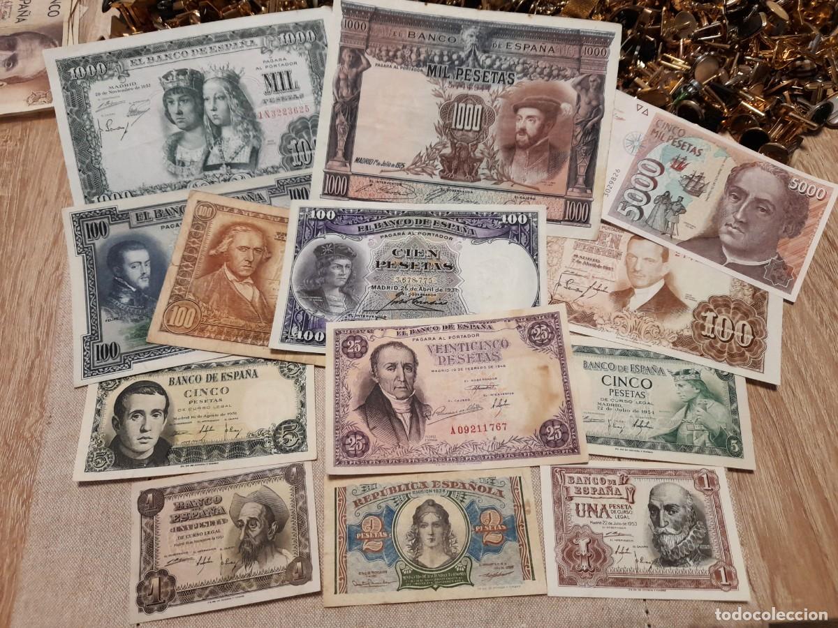Billets espagnols: Lote 13 billetes antiguos de Pesetas, alguno SC