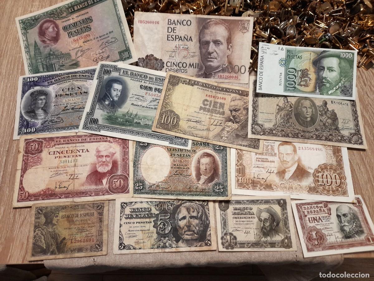 Billets espagnols: Lote 14 billetes antiguos de Pesetas, alguno SC