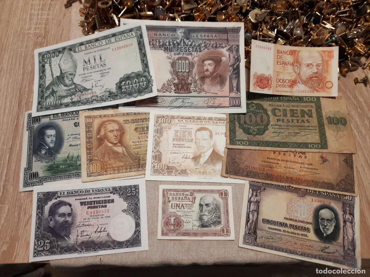 Billetes espa&ntilde;oles: Lote 11 billetes antiguos de Pesetas, alguno SC