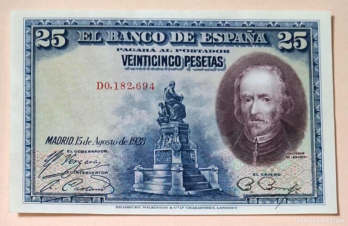 Billetes espa&ntilde;oles: 25 pesetas de 15 de agosto de 1928
