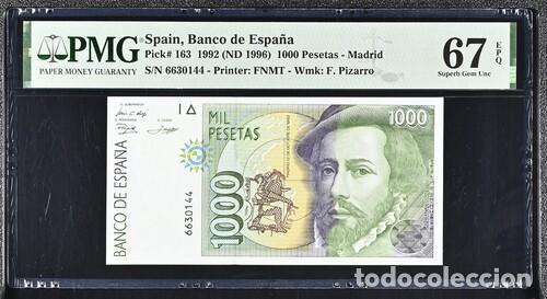 Spanish Banknotes: ESPA&Ntilde;A * BILLETE 1000 PESETAS 1992 * PMG-67 EPQ (IC-1699)