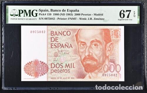 Billetes espa&ntilde;oles: ESPA&Ntilde;A * BILLETE 2000 PESETAS 1980 * PMG-67 EPQ (IC-1701)