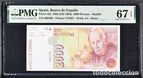 Billetes espa&ntilde;oles: ESPA&Ntilde;A * BILLETE 2000 PESETAS 1992 * PMG-67 EPQ (IC-1705)