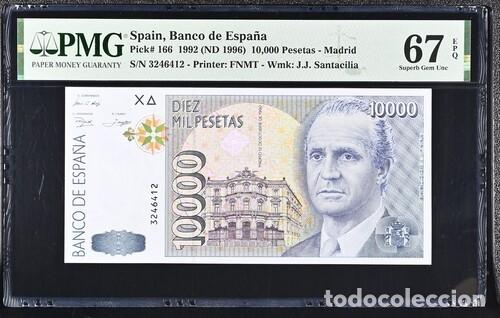 Billetes espa&ntilde;oles: ESPA&Ntilde;A * BILLETE 10000 PESETAS 1992 * PMG-67 EPQ (IC-1713)