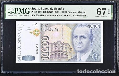 Billetes espa&ntilde;oles: ESPA&Ntilde;A * BILLETE 10000 PESETAS 1992 * PMG-67 EPQ (IC-1716)