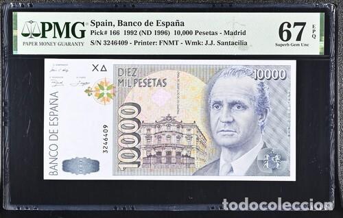 Billetes espa&ntilde;oles: ESPA&Ntilde;A * BILLETE 10000 PESETAS 1992 * PMG-67 EPQ (IC-1715)