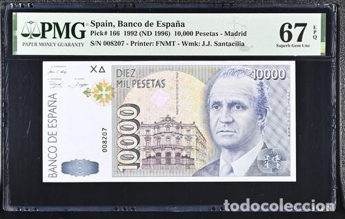 Billetes espa&ntilde;oles: ESPA&Ntilde;A * BILLETE 10000 PESETAS 1992 * PMG-67 EPQ (IC-1717)