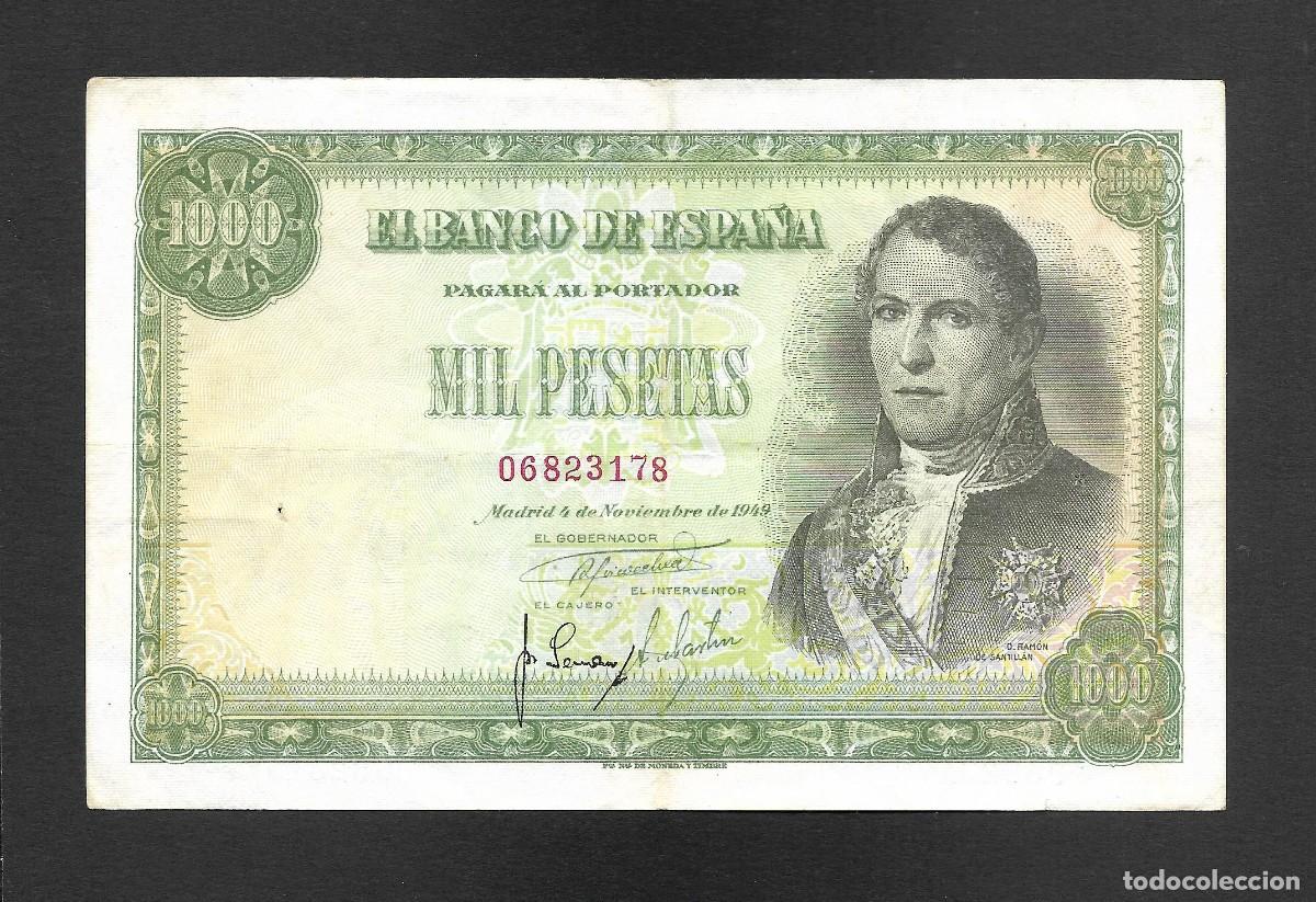 Billetes espa&ntilde;oles: 1000 PESETAS 1949 SIN SERIE MBC