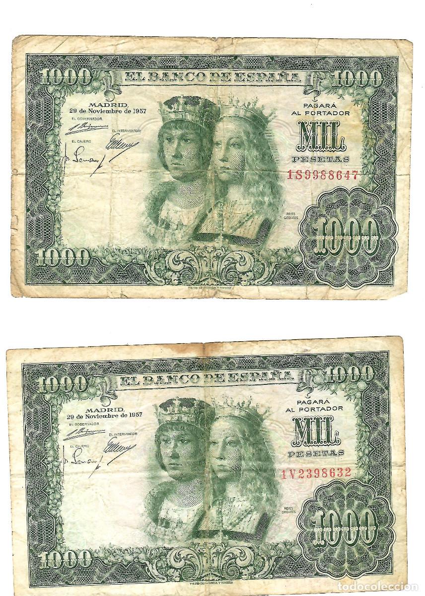 Billetes espa&ntilde;oles: PAREJA BILLETES 1000 PTS 1957