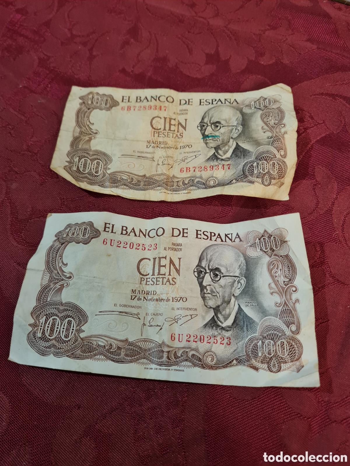 Billetes espa&ntilde;oles: Billetes de 100pts de1970 Manuel de Falla - Foto 1