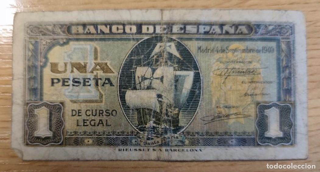 Billetes espa&ntilde;oles: BANCO DE ESPA&Ntilde;A BILLETE 1 UNA PESETA SEPTIEMBRE 1940 SERIE H