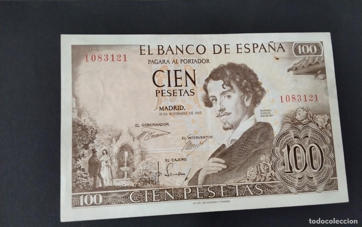 Billetes espa&ntilde;oles: BILLETE DE 100 PTS A&Ntilde;O 1965 GUSTAVO ADOLFO BEQUER , MUY BUENA CONSERVACION