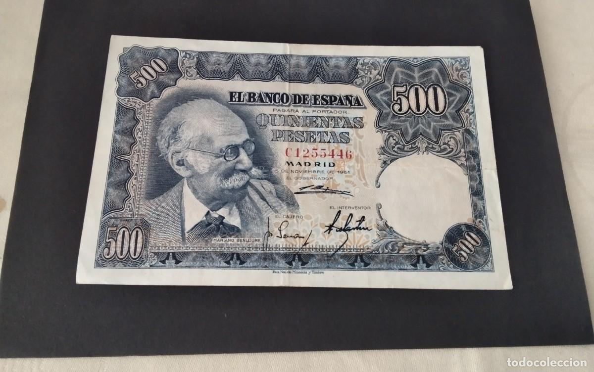 Billetes espa&ntilde;oles: BILLETE DE 500 PTS A&Ntilde;O 1951 MARIANO BENLLIURE, MUY BUENA CONSERVACION