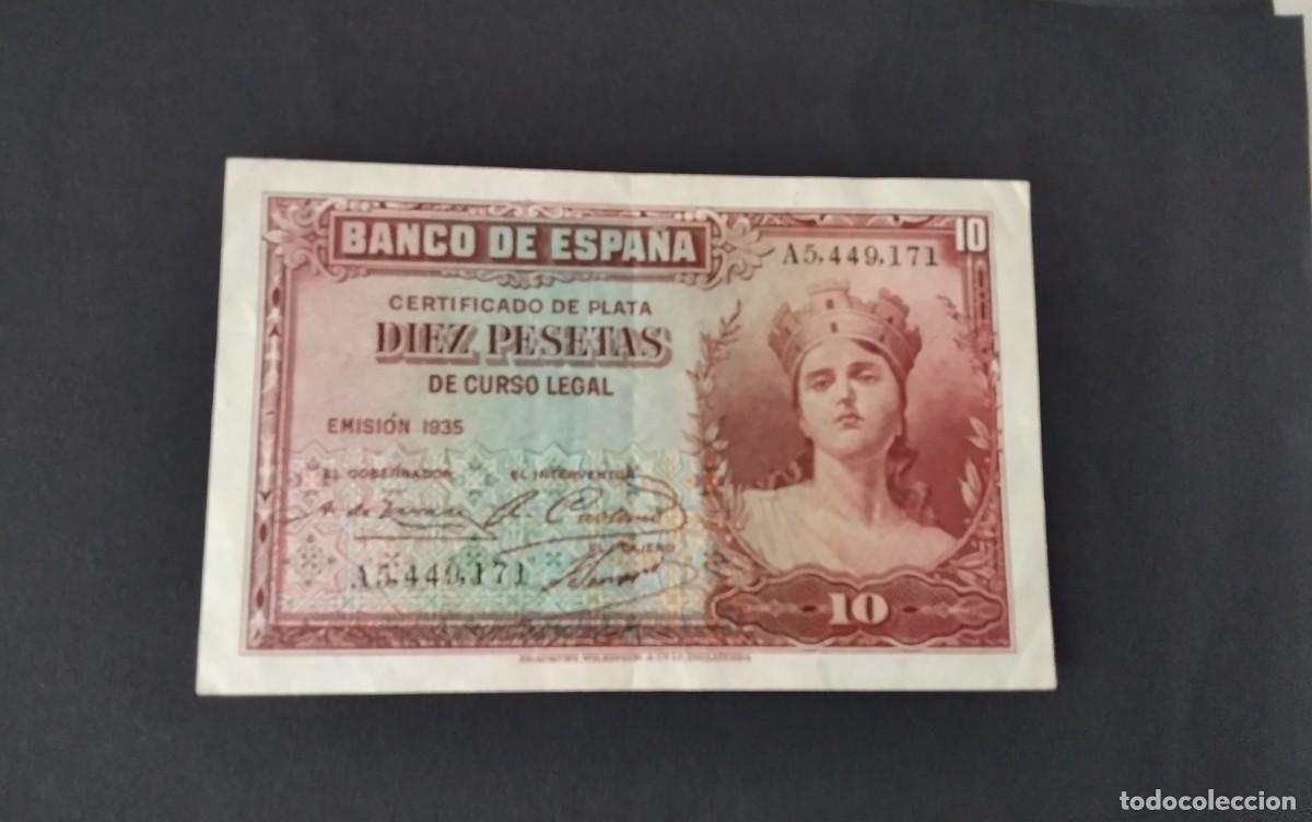 Billetes espa&ntilde;oles: BILLETE DE DIEZ PESETAS A&Ntilde;O 1935 , MUY BUENA CONSERVACION CASI PLANCHA