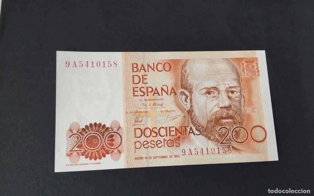 Billetes espa&ntilde;oles: BILLETE DE 200 PTS A&Ntilde;O 1980 LEOPOLDO ALAS CLARIN , CASI PLANCHA NUMERACION ESPECIAL 9 A