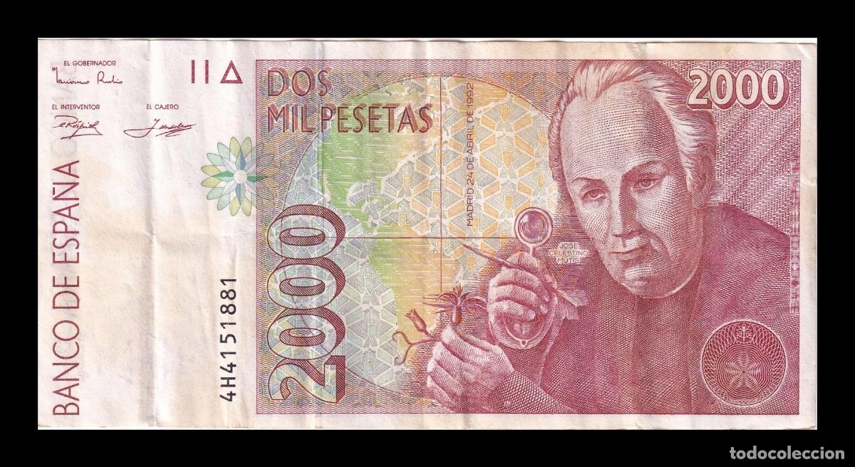 Billetes espa&ntilde;oles: Espa&ntilde;a 2000 Pesetas Celestino Mutis 1992 Pick 162 Serie 4 Bc-Mbc