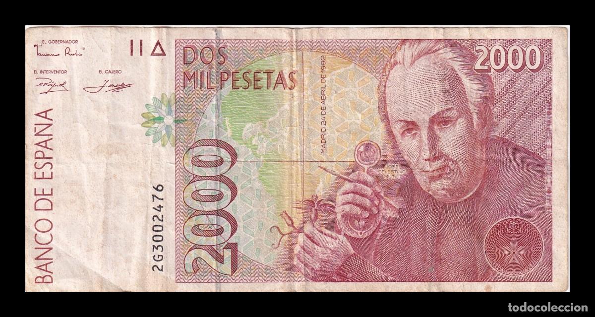 Billetes espa&ntilde;oles: Espa&ntilde;a 2000 Pesetas Celestino Mutis 1992 Pick 162 Serie 2 Bc-Mbc