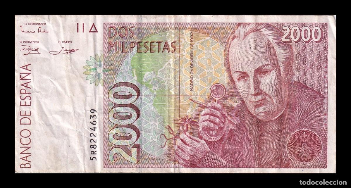 Billetes espa&ntilde;oles: Espa&ntilde;a 2000 Pesetas Celestino Mutis 1992 Pick 162 Serie 5 Bc-Mbc