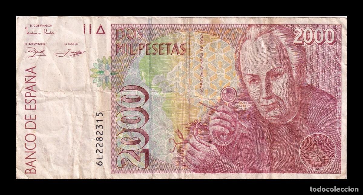 Billetes espa&ntilde;oles: Espa&ntilde;a 2000 Pesetas Celestino Mutis 1992 Pick 162 Serie 6 Bc-Mbc