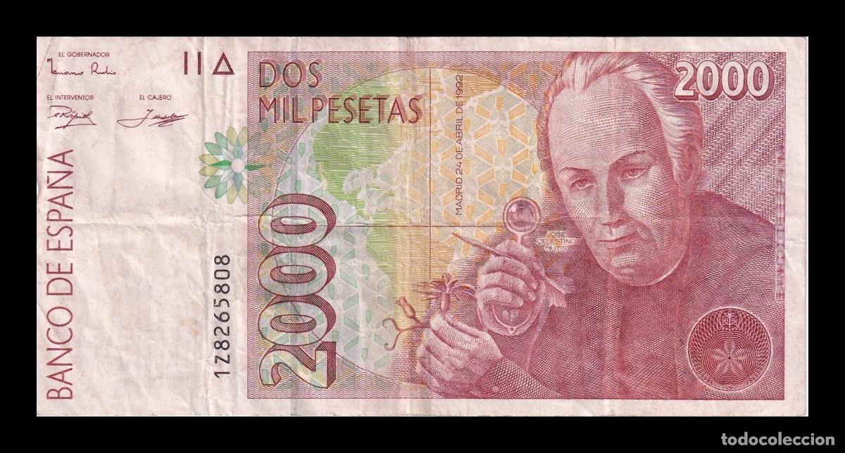Billetes espa&ntilde;oles: Espa&ntilde;a 2000 Pesetas Celestino Mutis 1992 Pick 162 Serie 1 Bc-Mbc