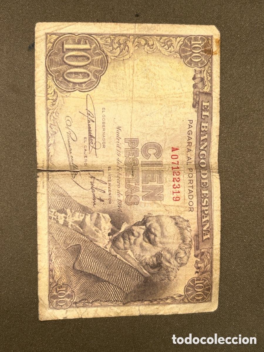 Billetes espa&ntilde;oles: BILLETE DE 100 PESETAS DEL A&Ntilde;O 1946 DE FRANCISCO DE GOYA SERIE A