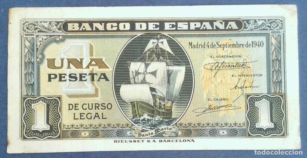 Notas espanholas: Espa&ntilde;a, 1 Peseta 1940 - 122a - (MBC+ / XF) [i2467804]