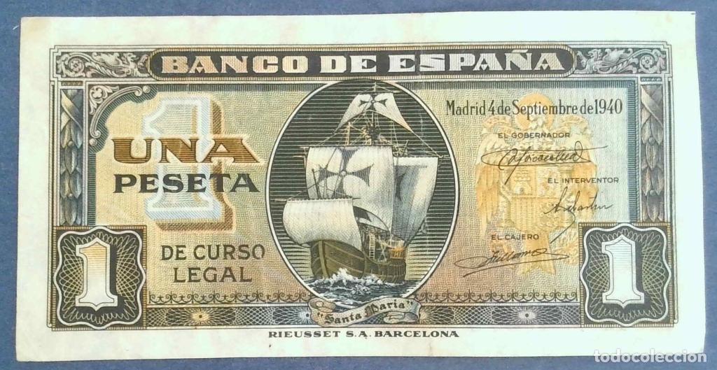 Billetes espa&ntilde;oles: Espa&ntilde;a, 1 Peseta 1940 - 122a - (MBC+ / XF) [A7349575]