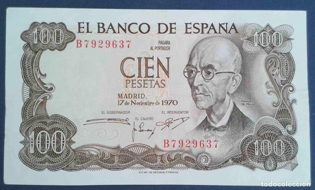 Billetes espa&ntilde;oles: Espa&ntilde;a, 100 Pesetas 1970 - 152a - (MBC+ / XF) [B7929637]
