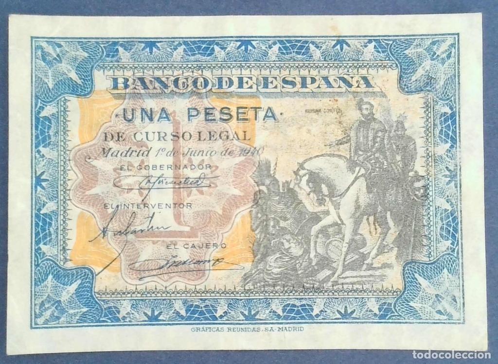 Billetes espa&ntilde;oles: Espa&ntilde;a, 1 Peseta 1940 - 121a - (MBC+ / XF) [B7737433]