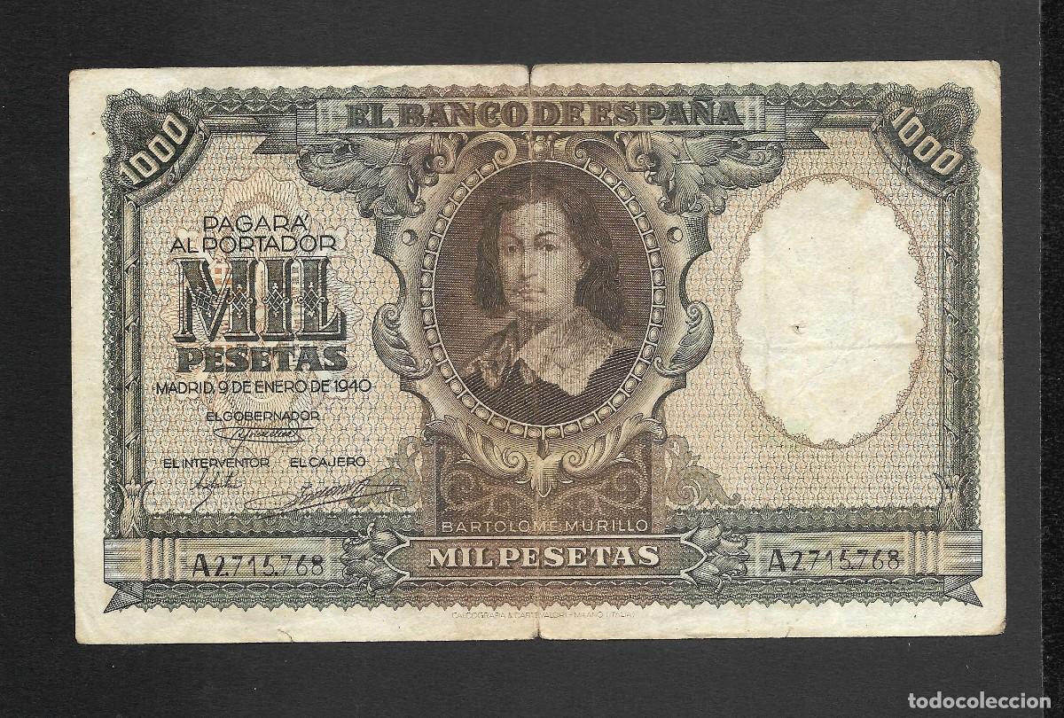 Billetes espa&ntilde;oles: 1000 PESETAS 1940 SERIE A MBC-