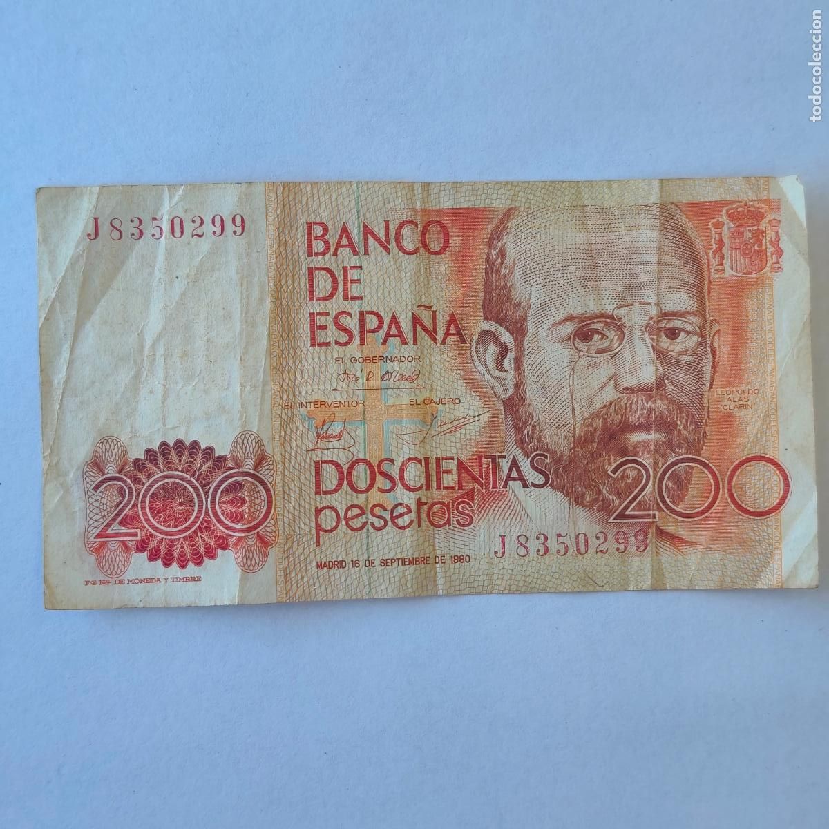 Billetes espa&ntilde;oles: ESPA&Ntilde;A * BILLETE 200 PESETAS 1980 SERIE J