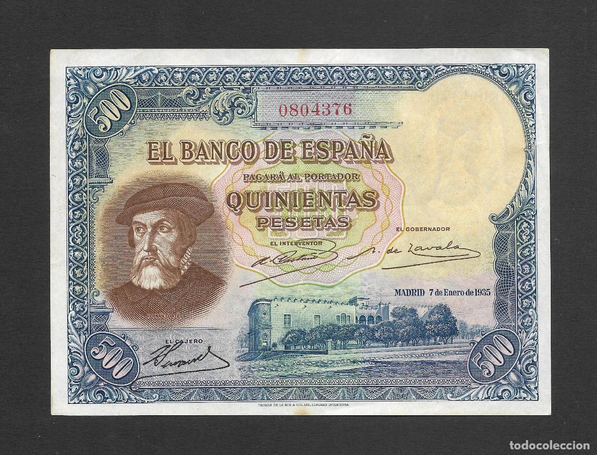 Billetes espa&ntilde;oles: 500 PESETAS 1935 SIN SERIE EBC/EBC+